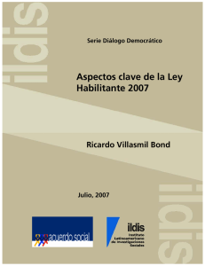 ASPECTOS CLAVE DE LA LEY HABILITANTE DEL 2007