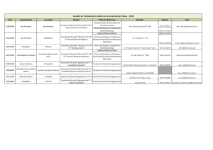 Listado de instituciones Sedes de la provincia de Chaco