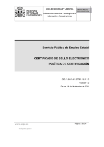 Documento de políticas de certificación para certificado de Sello