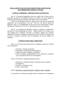 Reglamento Matadero Insular - Cabildo Insular de La Palma