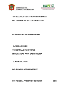 matematicas para gastronomia elaborado por