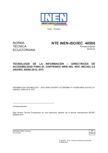 NTE INEN-ISO/IEC 40500 - Ministerio de Defensa Nacional