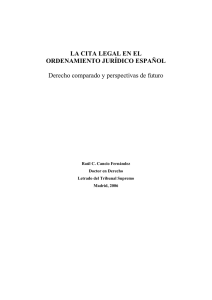 LA CITA LEGAL EN EL ORDENAMIENTO JURÍDICO ESPAÑOL