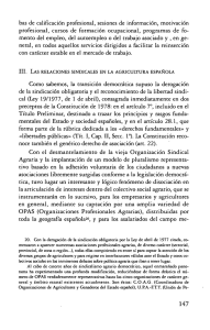 III. Las relaciones sindicales en la agricultura española