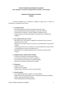 Lista de temas para el examen de Bachillerato en Teología