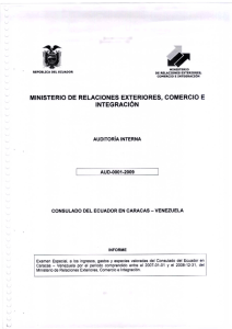MINISTERIO DE RELACIONES EXTERIORES, COMERCIO E