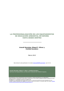 La profesionalización en los equipamientos de educación ambiental