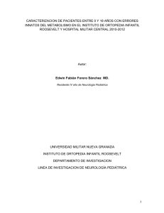 Caracterizacion de pacientes con Errores innatos del metabolismo