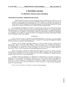Resolución del BOJA con e Listado provisionales cuerpo General