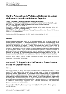 Control Automático de Voltaje en Sistemas Eléctricos de Potencia
