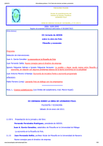 ISSN: 1699-2849 III Jornada de AEDOS sobre la obra de Polo