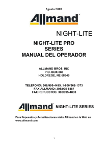 night-lite pro series manual del operador allmand bros