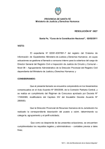 PROVINCIA DE SANTA FE Ministerio de Justicia y Derechos