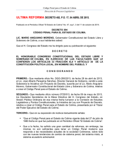 Código Penal para el Estado de Colima
