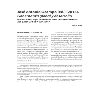 José antonio ocampo (ed.) (2015). Gobernanza global y desarrollo