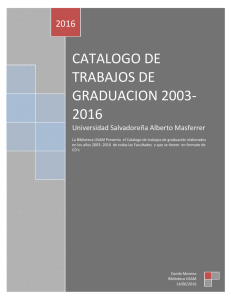 CATALOGO DE TRABAJOS DE GRADUACION 2003-2016