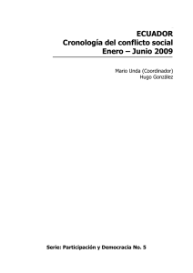 ECUADOR Cronología del conflicto social Enero – Junio 2009