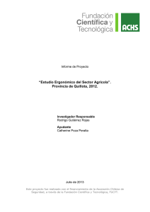 “Estudio Ergonómico del Sector Agrícola”. Provincia de