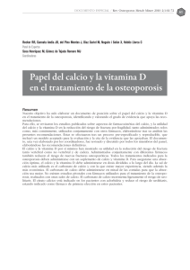 Papel del calcio y la vitamina D en el tratamiento de la osteoporosis