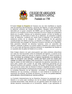 El Ilustre Colegio de Abogados de Caracas una vez más manifiesta