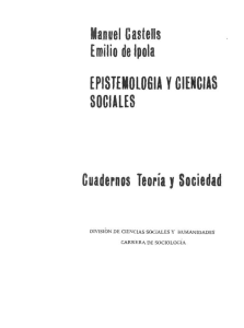 Manuel Castells Emilio de Ipola EPISTEMOLOGÍA Y CIENCIAS