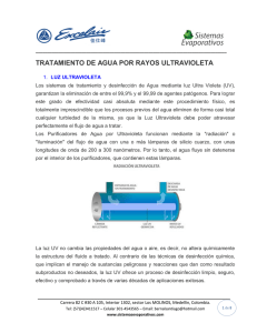 Lámpara UV para desinfección de agua