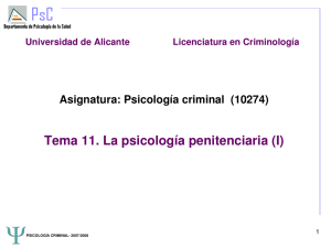 Tema 11. La psicología penitenciaria - RUA