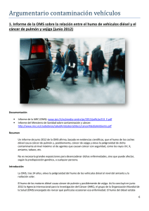 1. Informe de la OMS sobre la relación entre el humo de vehículos