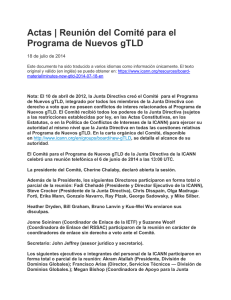 Actas | Reunión del Comité para el Programa de Nuevos gTLD