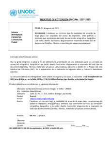 SOLICITUD DE COTIZACIÓN (SdC) No. 1237-2015