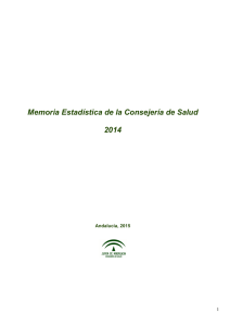 Memoria Estadistica de la Consejería de Salud 2014.