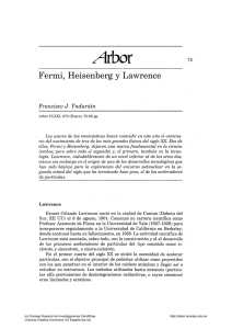Fermi, Heisenberg y Lawrence - Arbor