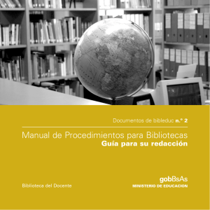 Manual de Procedimientos para Bibliotecas - E-LIS repository