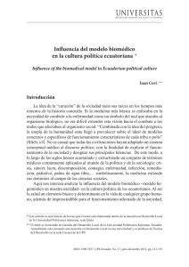 IInfluencia del modelo biomedico en la cultura politica ecuatoriana