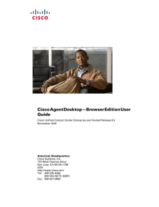 Cisco Agent Desktop—Browser Edition User Guide/Cisco Unified