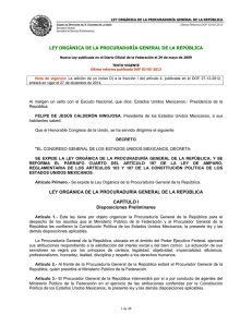 Ley Orgánica de la Procuraduría General de la República.