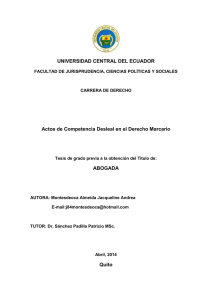UNIVERSIDAD CENTRAL DEL ECUADOR Actos de Competencia
