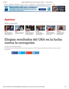 Elogian resultados del CNA en la lucha contra la corrupción