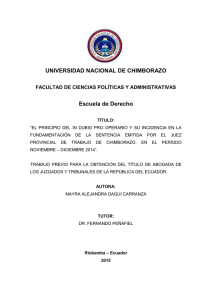 UNIVERSIDAD NACIONAL DE CHIMBORAZO Escuela de Derecho