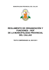 reglamento de organización y funciones – rof de la municipalidad