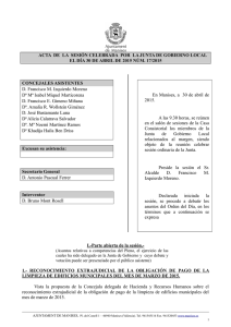 Acta nº 17 de la Junta de Gobierno Local del 30 de abril de 2015