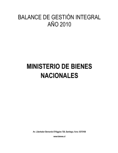 Balance de Gestión Integral 2010 - Ministerio de Bienes Nacionales