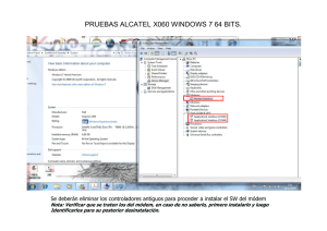 Pruebas Alcatel X060 Windows 7 64 bits