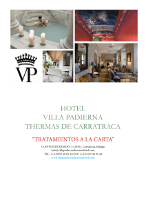 tratamientos a la carta esp - Villa Padierna Thermas Hotel