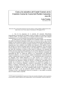 Carta a los miembros del Comité Central y de la Comisión Central