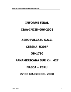 INFORME FINAL CIAA-INCID-006-2008 AERO PALCAZU S.A.C.