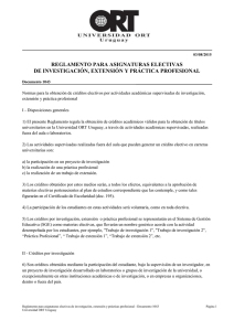 Créditos por investigación (CPI) y práctica profesional