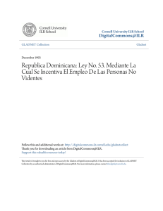 Republica Dominicana: Ley No. 53. Mediante La Cual Se Incentiva