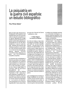 La psiquiatría en la guerra civil española: un estudio bibliográfico