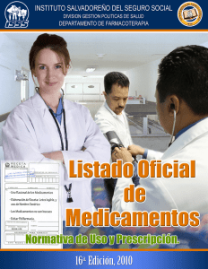 Listado Oficial de Medicamentos. - Instituto Salvadoreño del Seguro